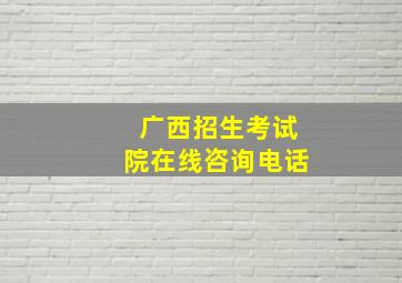 广西招生考试院在线咨询电话