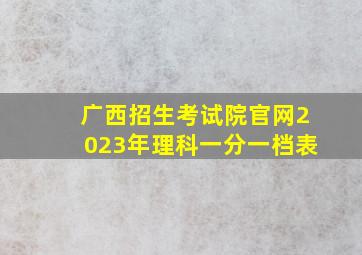 广西招生考试院官网2023年理科一分一档表