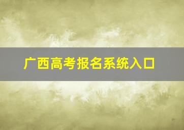 广西高考报名系统入口