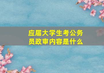 应届大学生考公务员政审内容是什么