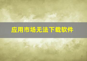 应用市场无法下载软件