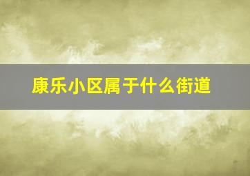 康乐小区属于什么街道