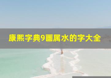 康熙字典9画属水的字大全