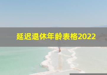 延迟退休年龄表格2022