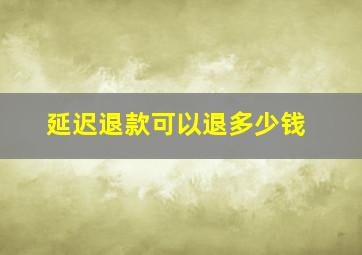 延迟退款可以退多少钱