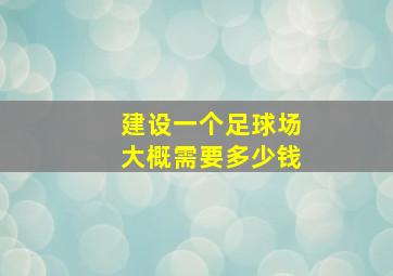 建设一个足球场大概需要多少钱