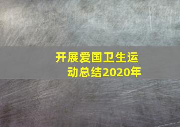 开展爱国卫生运动总结2020年