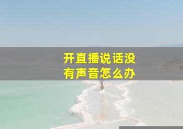 开直播说话没有声音怎么办