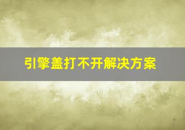 引擎盖打不开解决方案