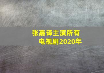 张嘉译主演所有电视剧2020年