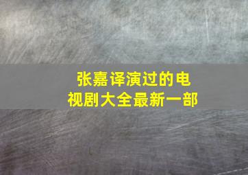 张嘉译演过的电视剧大全最新一部