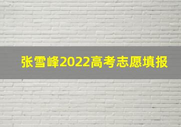 张雪峰2022高考志愿填报