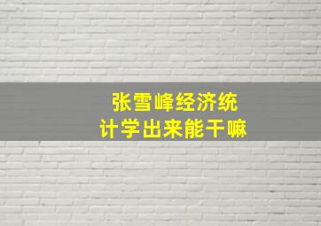 张雪峰经济统计学出来能干嘛