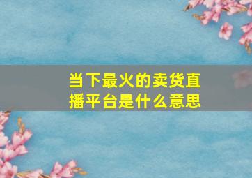 当下最火的卖货直播平台是什么意思