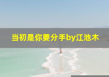 当初是你要分手by江池木