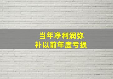 当年净利润弥补以前年度亏损