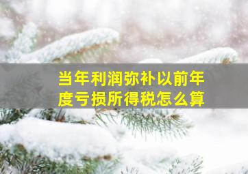 当年利润弥补以前年度亏损所得税怎么算