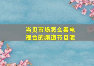 当贝市场怎么看电视台的频道节目呢