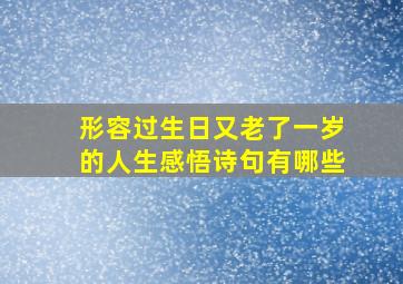 形容过生日又老了一岁的人生感悟诗句有哪些