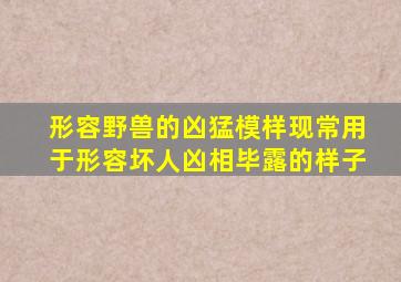 形容野兽的凶猛模样现常用于形容坏人凶相毕露的样子