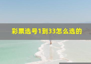 彩票选号1到33怎么选的