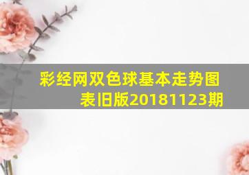 彩经网双色球基本走势图表旧版20181123期