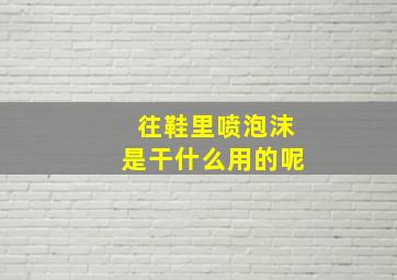 往鞋里喷泡沫是干什么用的呢