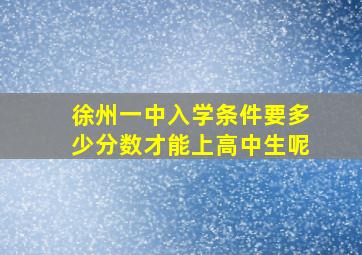 徐州一中入学条件要多少分数才能上高中生呢