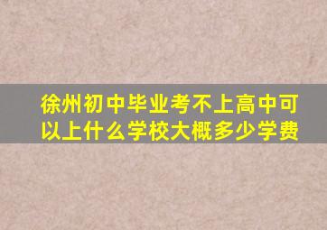 徐州初中毕业考不上高中可以上什么学校大概多少学费