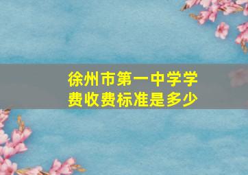 徐州市第一中学学费收费标准是多少