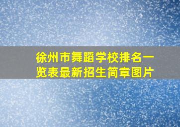 徐州市舞蹈学校排名一览表最新招生简章图片