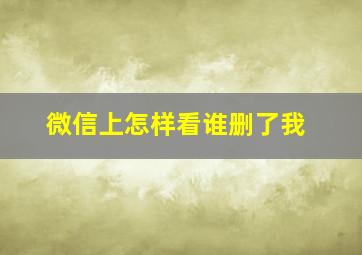 微信上怎样看谁删了我