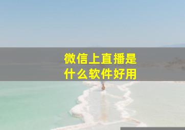 微信上直播是什么软件好用