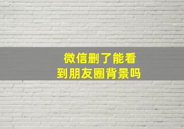 微信删了能看到朋友圈背景吗