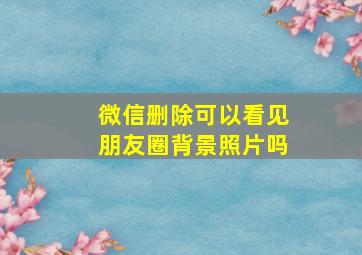 微信删除可以看见朋友圈背景照片吗