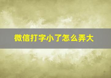 微信打字小了怎么弄大