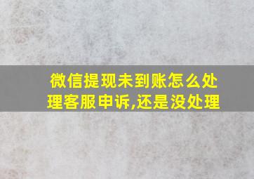 微信提现未到账怎么处理客服申诉,还是没处理