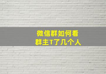 微信群如何看群主T了几个人