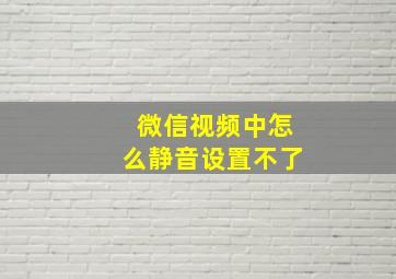 微信视频中怎么静音设置不了