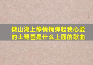 微山湖上静悄悄弹起我心爱的土琵琶是什么上面的歌曲