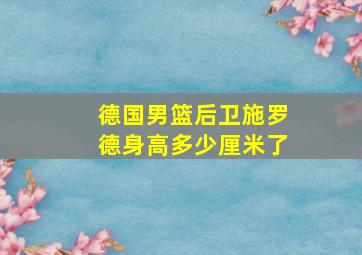 德国男篮后卫施罗德身高多少厘米了