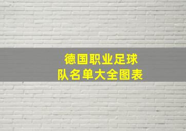 德国职业足球队名单大全图表