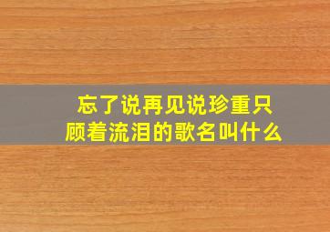 忘了说再见说珍重只顾着流泪的歌名叫什么