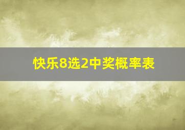 快乐8选2中奖概率表