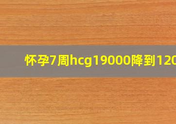 怀孕7周hcg19000降到12000