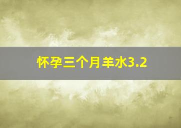 怀孕三个月羊水3.2