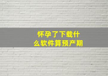 怀孕了下载什么软件算预产期