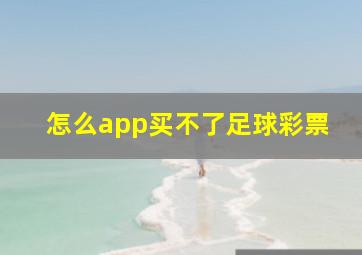 怎么app买不了足球彩票