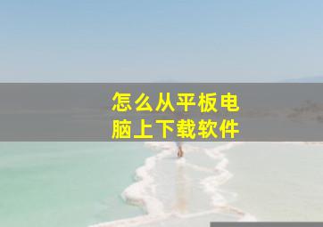 怎么从平板电脑上下载软件