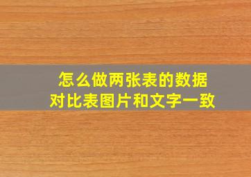 怎么做两张表的数据对比表图片和文字一致